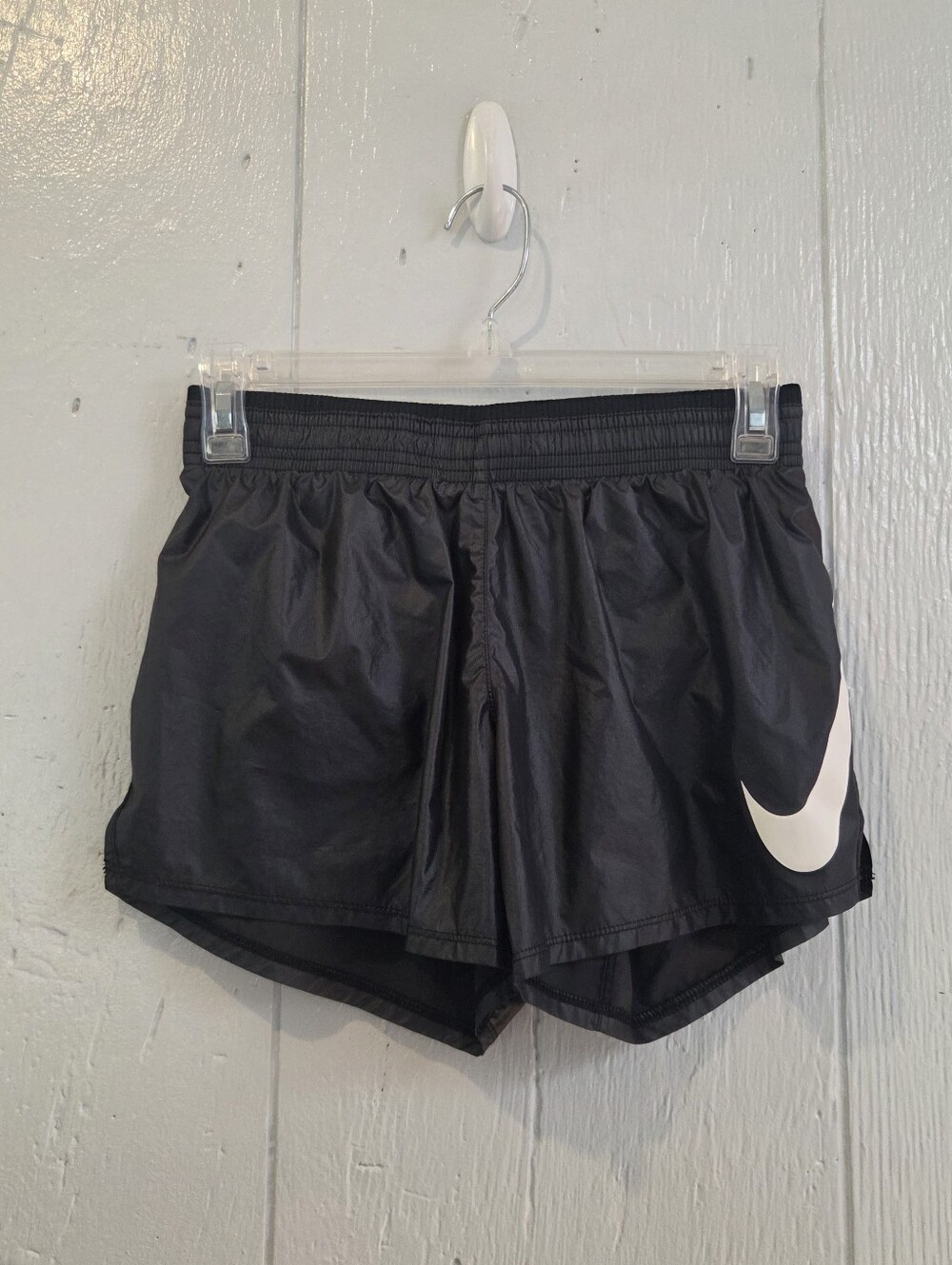 Nike Black Women's Athletic Running Shorts with White Swoosh